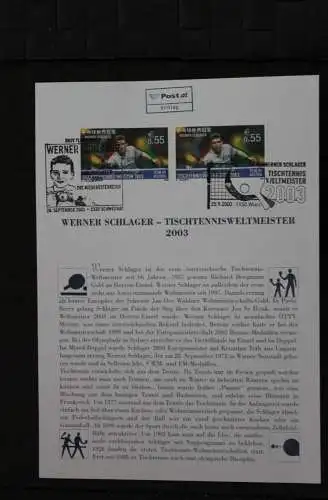 Österreich 2003, Ersttagsblatt: Werner Schlager - Tischtennisweltmeister 2003