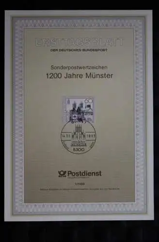 Deutschland 1993, 1200 Jahre  Münster, Kirche, ETB, MiNr. 1645