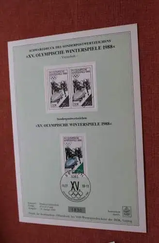 DDR 1988; Schwarzdruck XV. Olympische Winterspiele; MiNr 3142