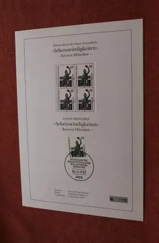 Deutschland - Berlin 1987; Schwarzdruck Freimarke Sehenswürdigkeiten: Bavaria München, MiNr 795