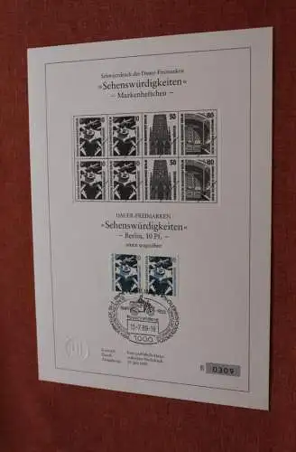 Deutschland - Berlin 1988/89; Schwarzdruck Freimarke Sehenswürdigkeiten: Flughafen Frankfurt, MiNr 798 D