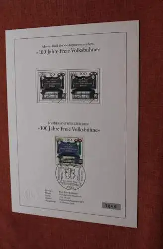 Deutschland - Berlin 1990; Schwarzdruck Freie Volksbühne, MiNr 866