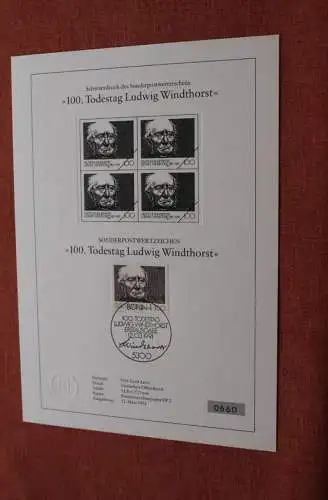 Deutschland 1991; Schwarzdruck Ludwig Windthorst, MiNr 1510