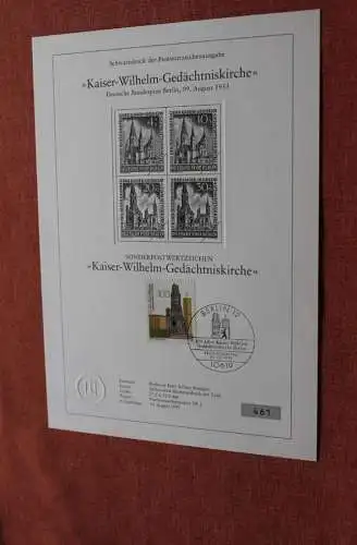 Deutschland 1995; Schwarzdruck Kaiser-Wilhelm-Gedächtniskirche, Kirche, MiNr 1812