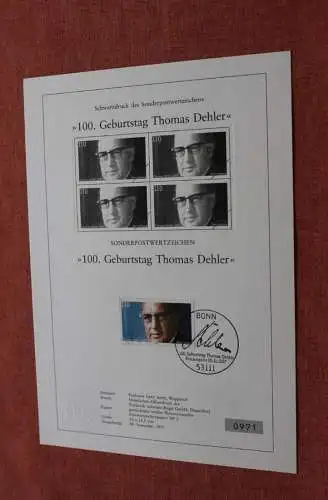 Deutschland 1997; Schwarzdruck Thomas Dehler, MiNr 1963