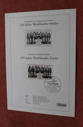 Deutschland 1998; Schwarzdruck Westfälischer Friede, MiNr 1979