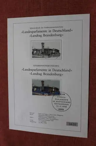 Deutschland 1998; Schwarzdruck Landesparlamente in Deutschland: Brandenburg, MiNr 1977