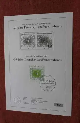 Deutschland 1998; Schwarzdruck 50 Jahre Deutscher Landfrauenverband, MiNr 1988