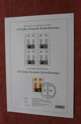 Deutschland 1998; Schwarzdruck 150 Jahre Deutsche Katholikentage, MiNr 1995