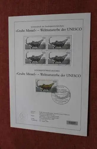 Deutschland 1998; Schwarzdruck Grube Messel - Weltkulturerbe der UNESCO, MiNr 2006