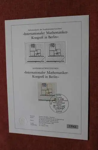 Deutschland 1998; Schwarzdruck Intern. Mathematiker-Kongreß in Berlin, MiNr 2005