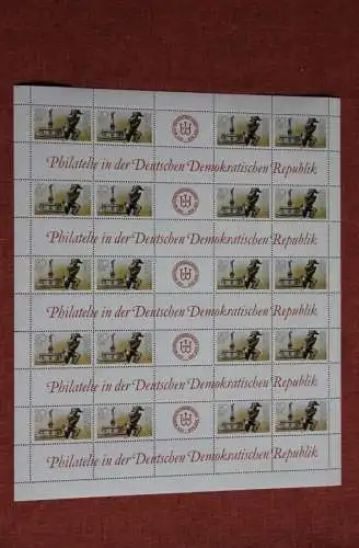 DDR 1989; Nationale Briefmarkenausstellung Magdeburg, MiNr. 3265; Kompletter Zwischensteg-Bogen, MNH