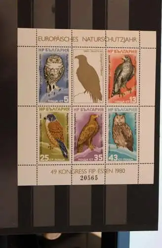 Bulgarien, Europäischer Naturschutz, Greifvögel Block 105, MNH