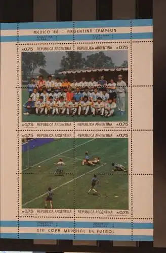 Argentinien, Fußball-WM Mexico 1986, Kleinbogen, MNH