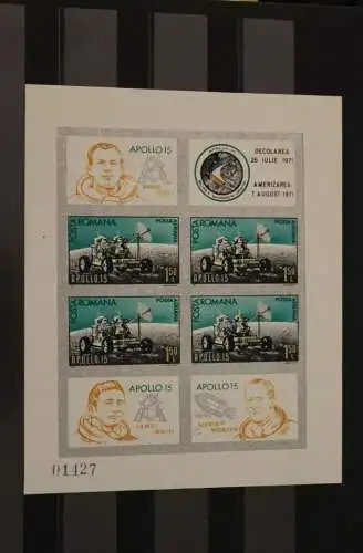 Rumänien 1971, Block 89; Apollo 15, Raumfahrt, MNH