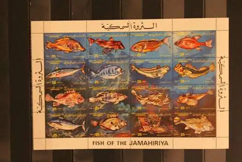 Libyan Arab Jamahiriya 1983, Kleinbogen, Fische; MNH