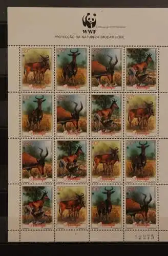 WWF 1991; Naturschutz, Mocambique; Antilopen; Säugetiere; MNH, Kleinbogen