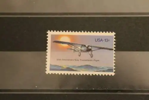 USA 1977, 50. Jahrestag des Alleinfluges über den Atlantik, Flugzeug,  MiNr  1298, MNH