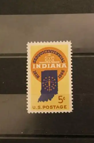 USA 1966; 150 Jahre Staat Indiana, MiNr  899, MNH