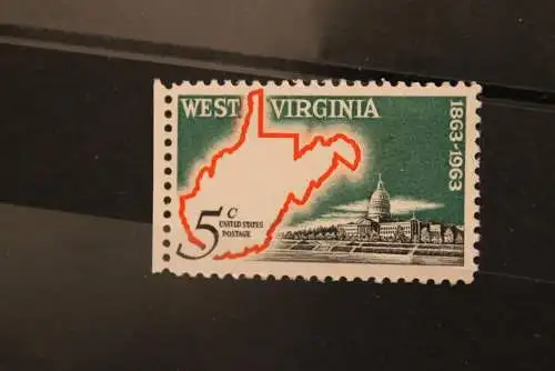 USA 1963; 100 Jahre Staat West Virginia, MiNr  842, MNH