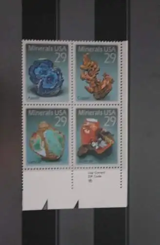 USA 1992; Mineralien, MiNr 2315-18, ZD; MNH