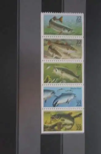 USA 1986; Fische, MiNr 1792-96, ZD; MNH