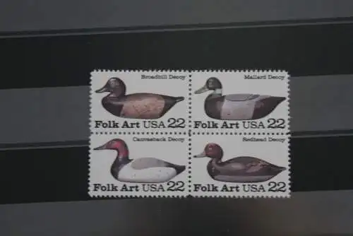 USA 1985; Volkskunst: Lockvögel - Enten, MiNr 1732-35, ZD; MNH