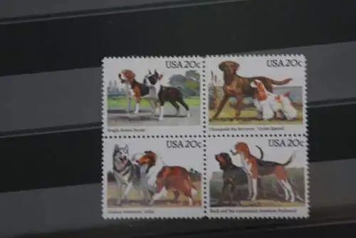 USA 1984; Hunde, MiNr 1708-11, ZD; MNH