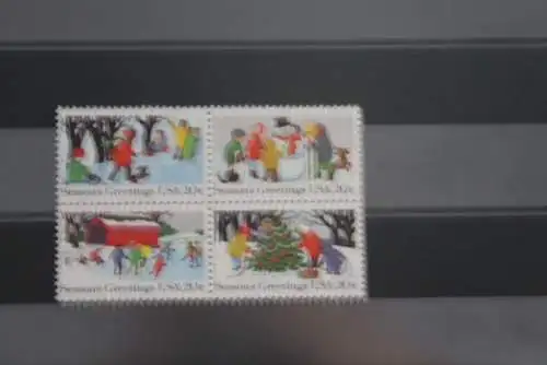 USA 1982; Weihnachten (II), MiNr 1607-10, ZD; MNH