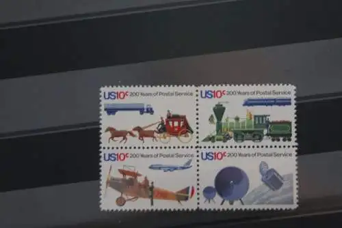 USA 1975; 200 Jahre Postwesen, Verkehr, MiNr 1175-78, ZD; MNH