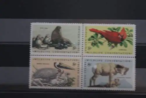 USA 1972; Naturschutz, Tiere, MiNr 1079-82, ZD; MNH