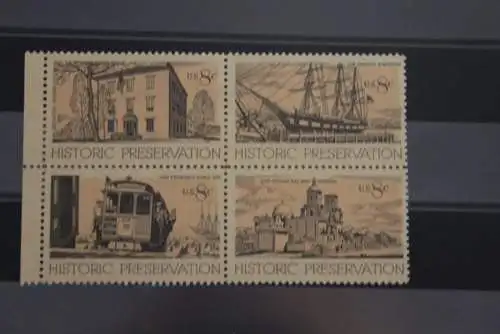 USA 1971; Erhaltung Historischer Bauten, MiNr 1052-55, ZD; MNH