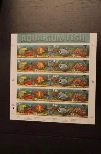 USA 1999; Aquarium Fische, Fauna, Folienbogen, sk, MiNr  3140-43, MNH