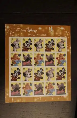 USA 2008; Walt-Disney-Figuren (V); Folienbogen, sk, MiNr  4417-20, MNH