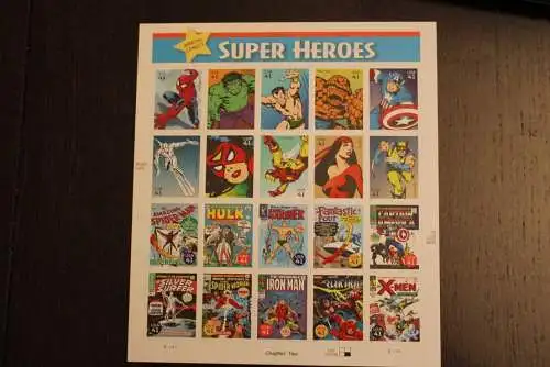 USA 2007; Super Heroes (II); Folienbogen, sk, MiNr  4247-66, MNH