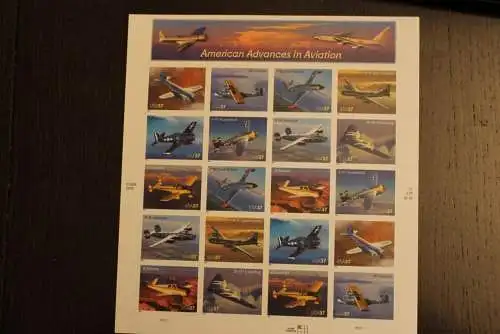 USA 2005; Flugzeuge; Folienbogen, sk, MiNr  3944-53, MNH