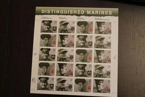 USA 2005; Distinguished Marines; Folienbogen, sk, MiNr  4009-11, MNH