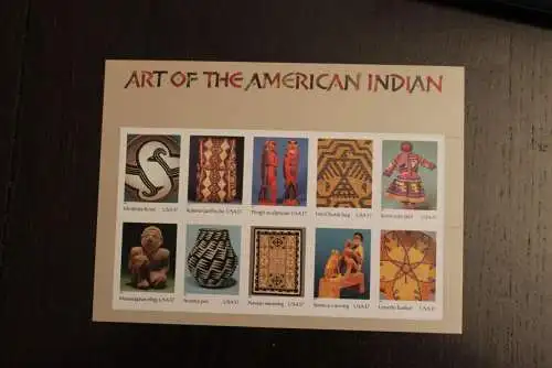 USA 2004; Kunst amerikanischer Indianerstämme; Folienbogen, sk, MiNr  3853-62, MNH