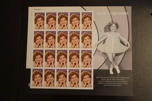 USA 2016; Shirley Temple; Folienbogen; sk; MiNr 5234, MNH