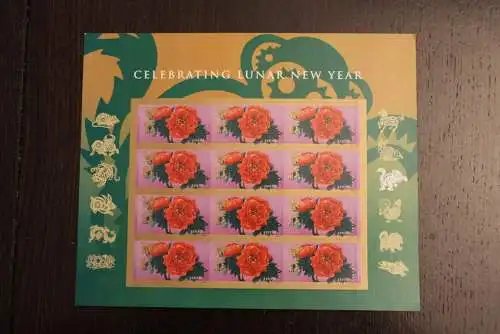 USA 2016; Chinesisches Neujahr: Jahr des Affen,Folienbogen, sk; MiNr 5230, MNH