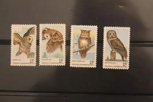 USA  1978, Naturschutz; Eulen, MiNr  1358-61, MNH