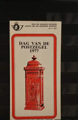 Belgien, Ersttagsblatt Schwarzdruck: Tag der Briefmarke 1977, fläm.  Ausgabe