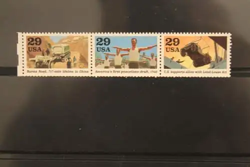 USA 1991, Geschichte des WK II,  MiNr 2169-71, ZD, MNH