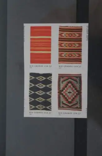 USA 2005; Freimarken: Amerikanische Volkskunst: Rio Grande Textilien,  2 x MiNr 3954-57; MNH