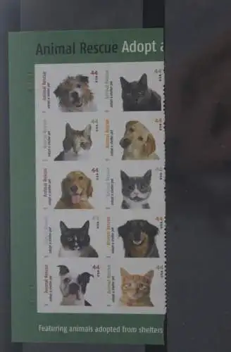 U.S.A. 2010, Hunde und Katzen aus Tierheimen, ZD, MiNr 4609-18, MNH