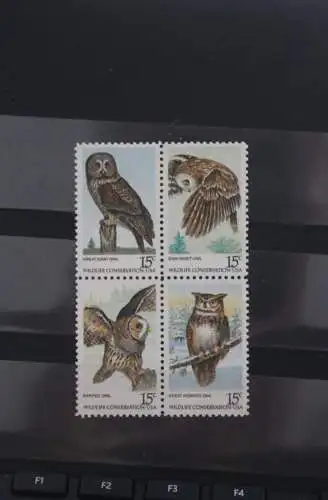 U.S.A. 1978; Naturschutz: Eulen, MiNr 1358-61, ZD, MNH