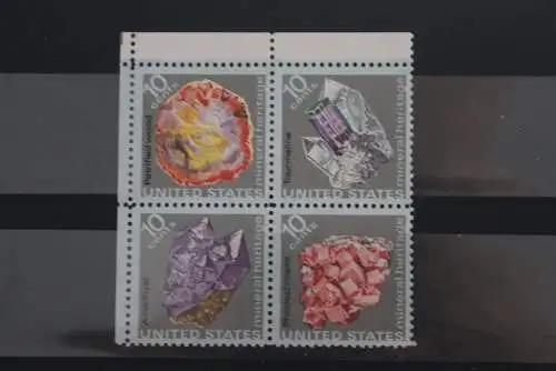 U.S.A. 1974; Mineralien- und Edelstein-Ausstellung Tucson,  MiNr 1145-48, ZD, MNH