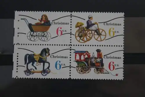 U.S.A. 1970; Weihnachten: Kinderspielzeug,  MiNr 1017-20 V, ZD, MNH