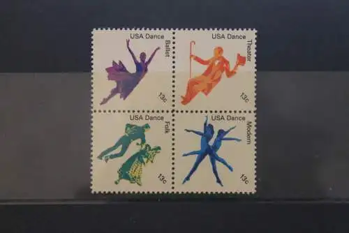 U.S.A. 1981; Kultureller Wert des Tanzens, MiNr 1329-32, ZD, MNH