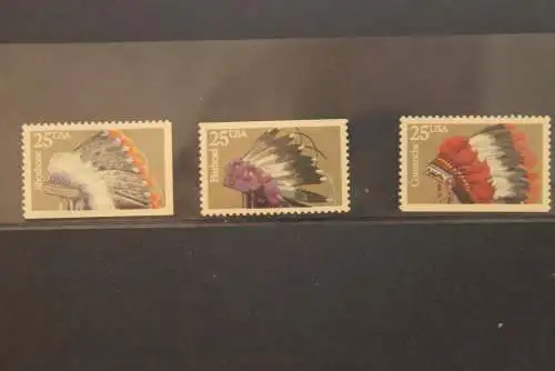 U.S.A. 1990, Indianischer Kopfschmuck,  MiNr 2098-2102, MNH